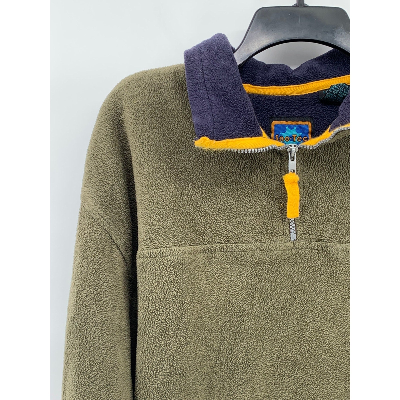 SNO-TEC Men’s Olive Green Pullover Fleece Half-Zip Long Sleeve Sweater SZ L