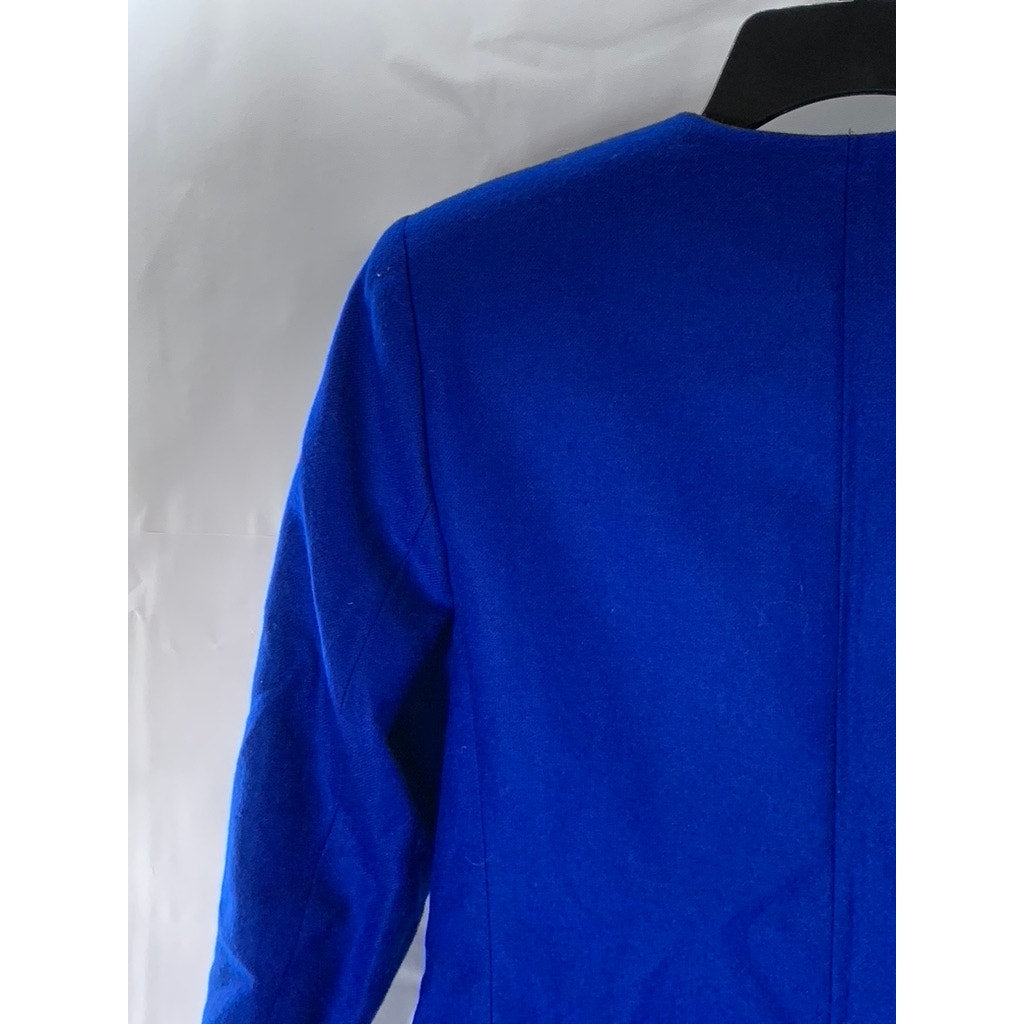 CHARTER CLUB PETITES Women's Blue Wool Petite Vintage Classic-Fit Blazer SZ P/4