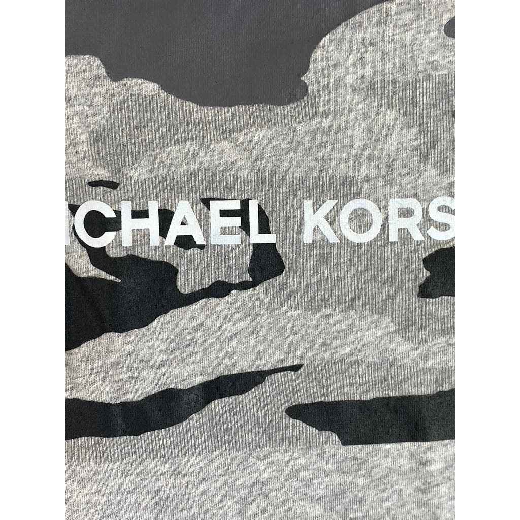 MICHAEL KORS Men's Gray Camo Graphic Crewneck Short Sleeve T-Shirt SZ S