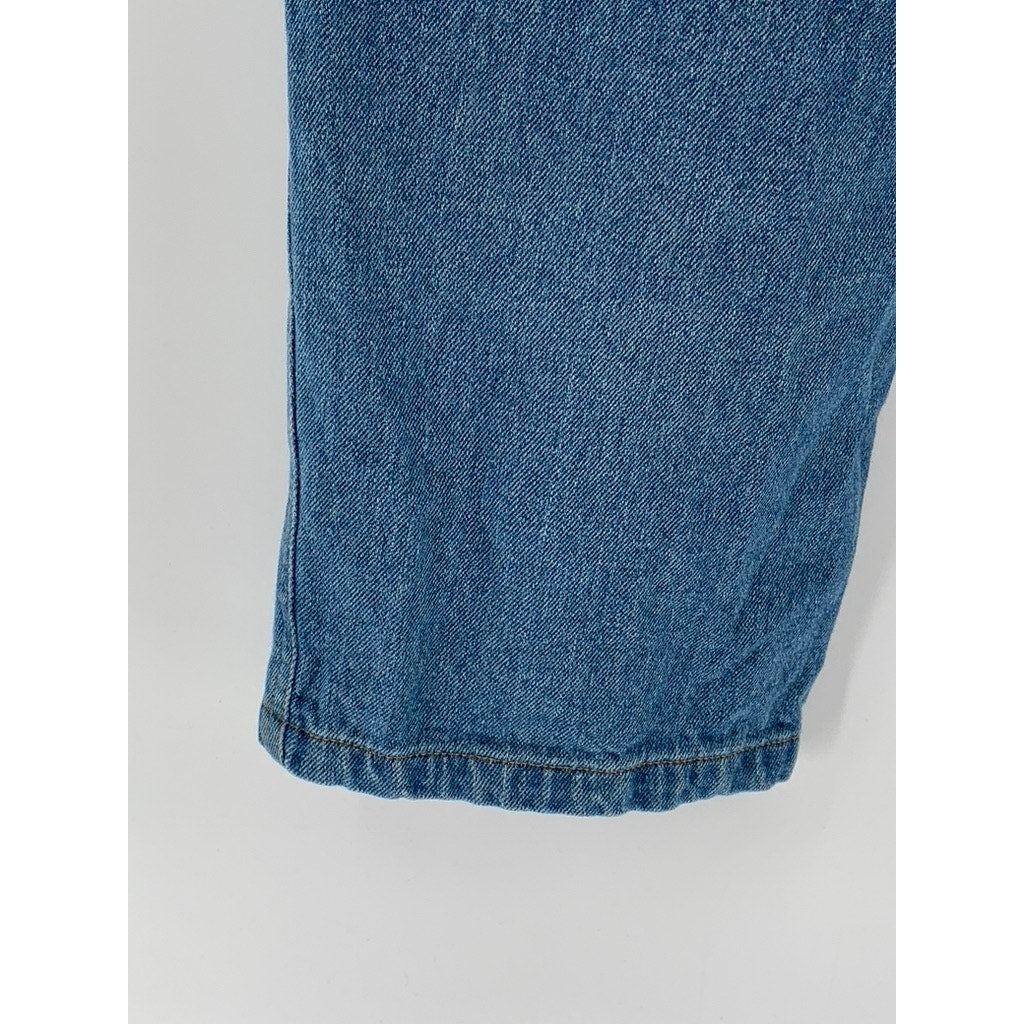DEER & FLYER Women's Blue Denim Slim-Leg Relaxed Fit Elastic Waist Pants SZ M