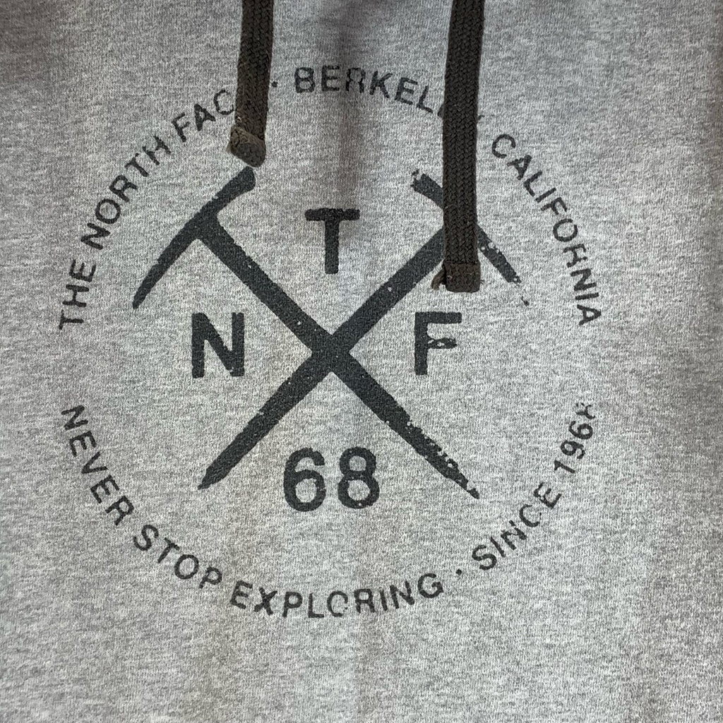 THE NORTH FACE Men's Gray Round Logo Graphic Pullover Hoodie SZ XL