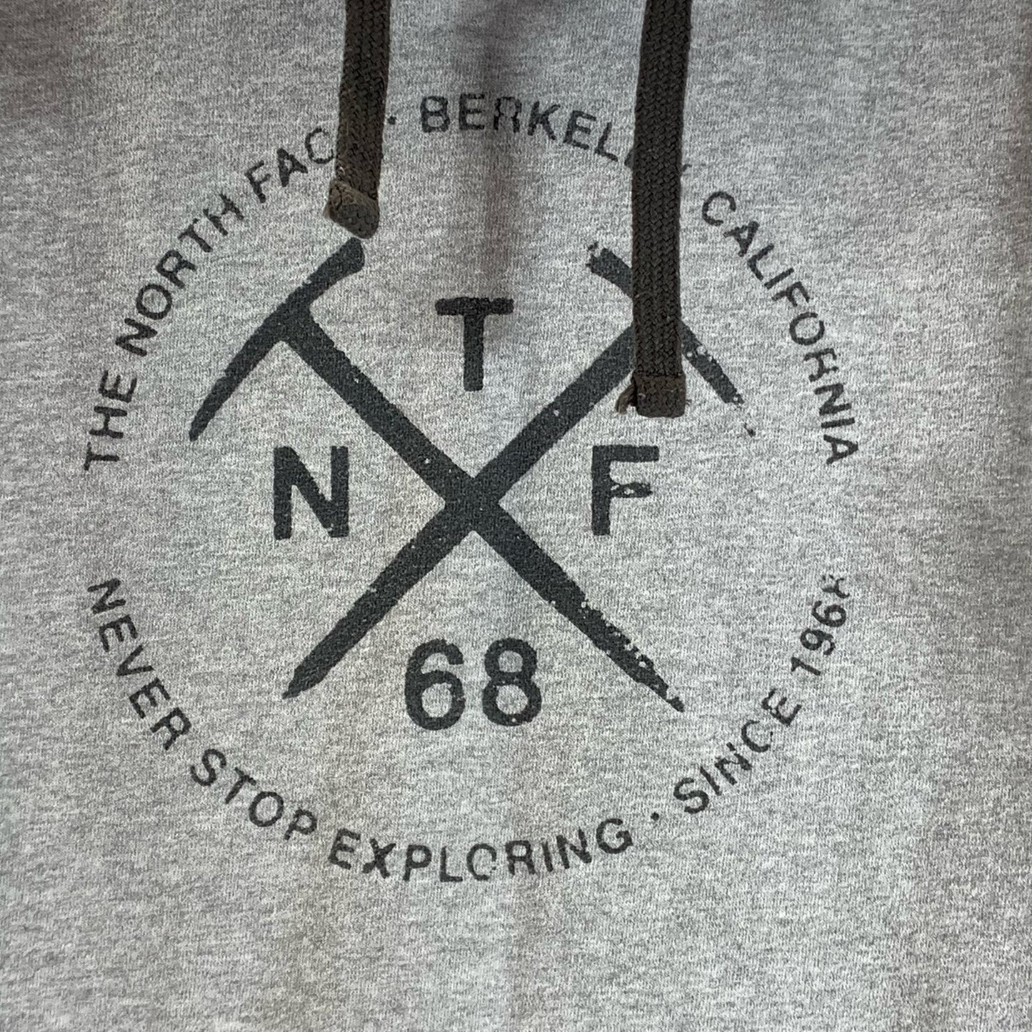 THE NORTH FACE Men's Gray Round Logo Graphic Pullover Hoodie SZ XL