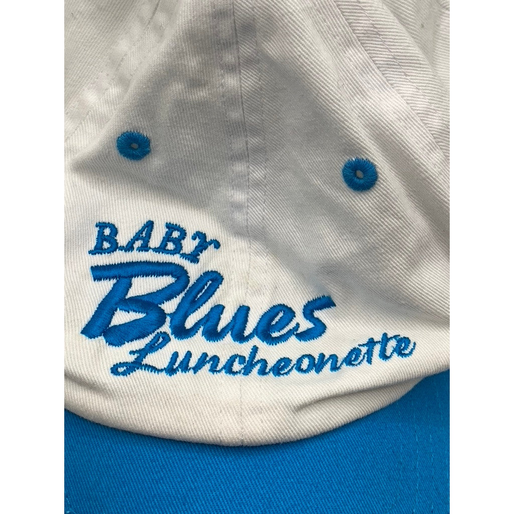 NEWHATTAN Men's White-Blue Embroidered Baseball Hat SZ OS