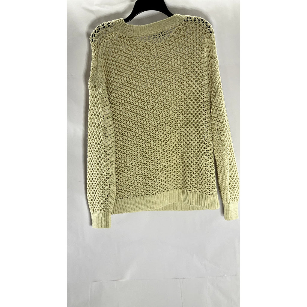 RITA ORA X PRIMARK Women's Tan Crochet Knit Crewneck Regular Fit Sweater SZ XL