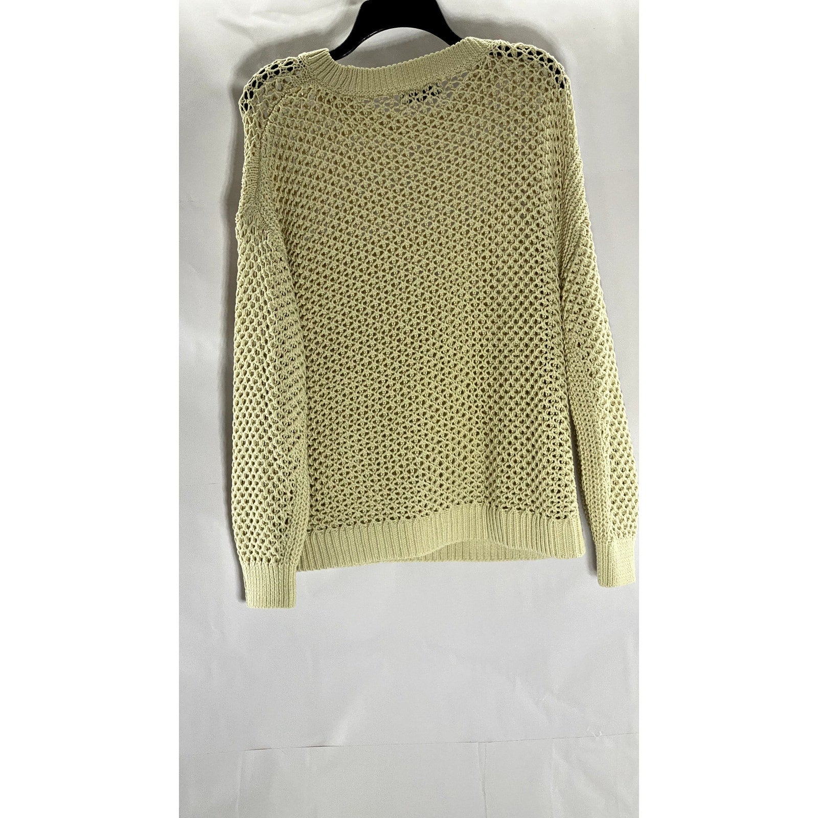 RITA ORA X PRIMARK Women's Tan Crochet Knit Crewneck Regular Fit Sweater SZ XL
