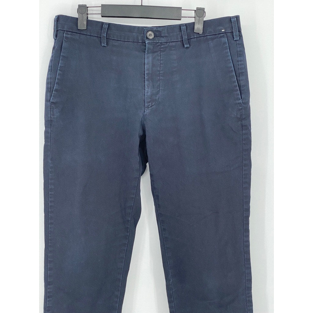 UNIQLO Men's Navy Blue Regular-Fit Straight-Leg Chino Pants SZ 32X34