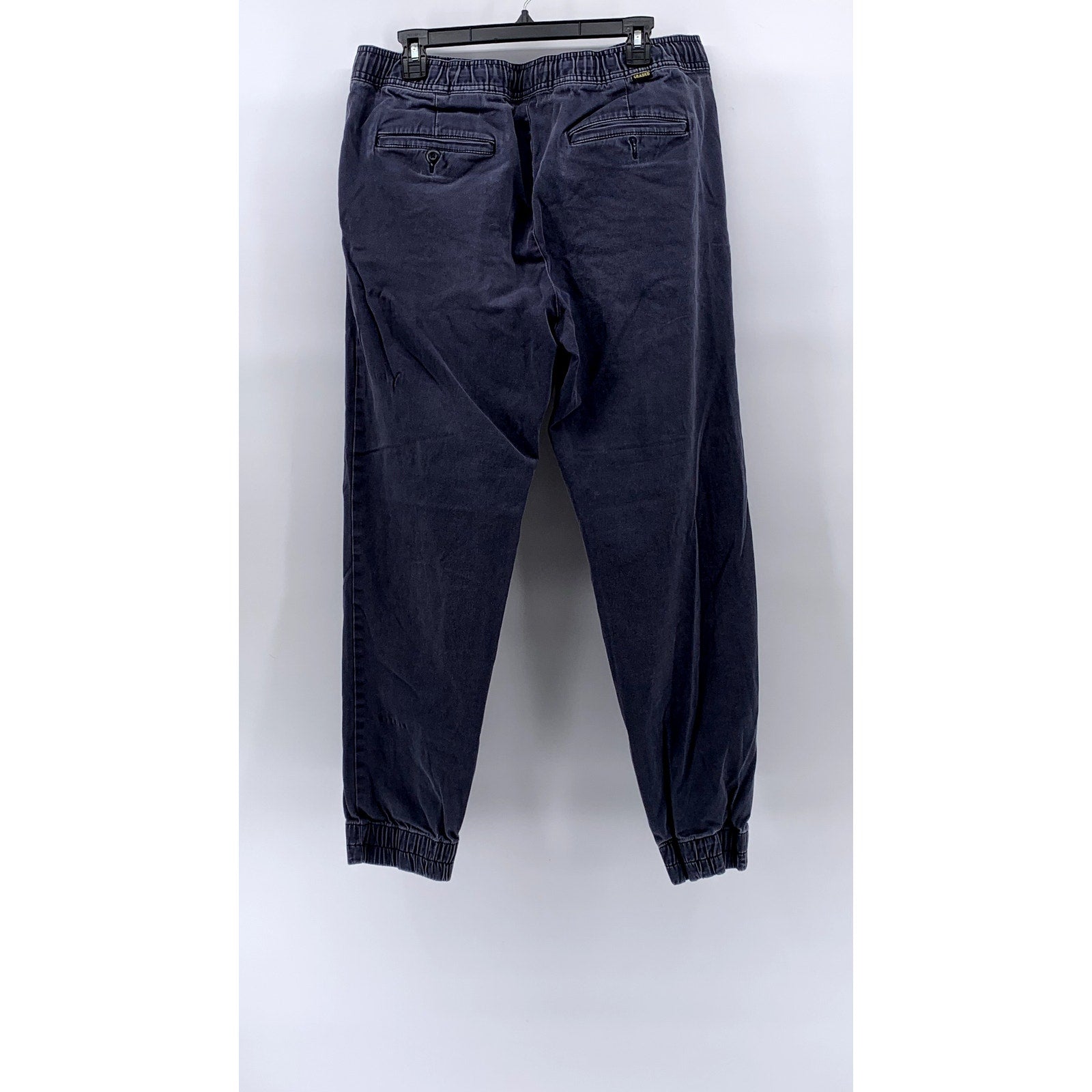 H&M L.O.G.G. Men's Navy Denim Slim-Fit Stretch Drawstring Jogger Pants SZ M