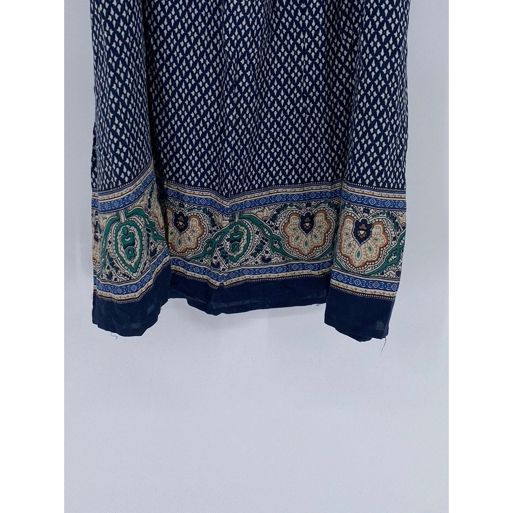 HONOLUA WAHINE Women’s Navy Printed Spaghetti Strap Scoop-Neck Mini Dress SZ S