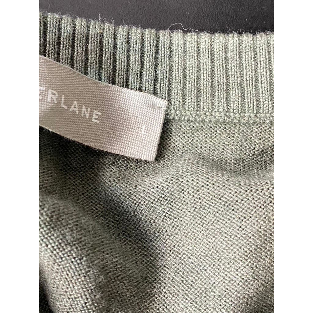 EVERLANE Men's Army Green Crewneck Wool Pullover Sweater SZ L