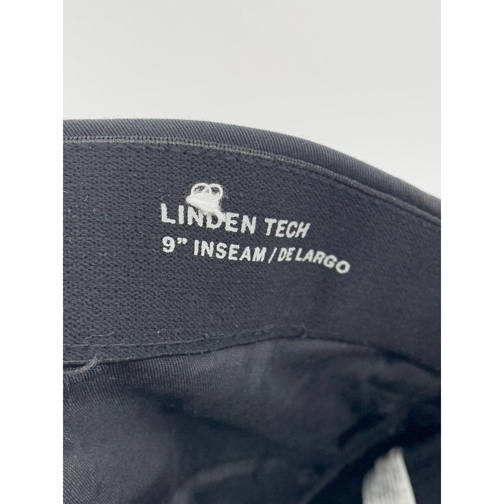 GOODFELLOW & CO Men's Black Linen 9" Flat Front Tech Casual Shorts SZ 28