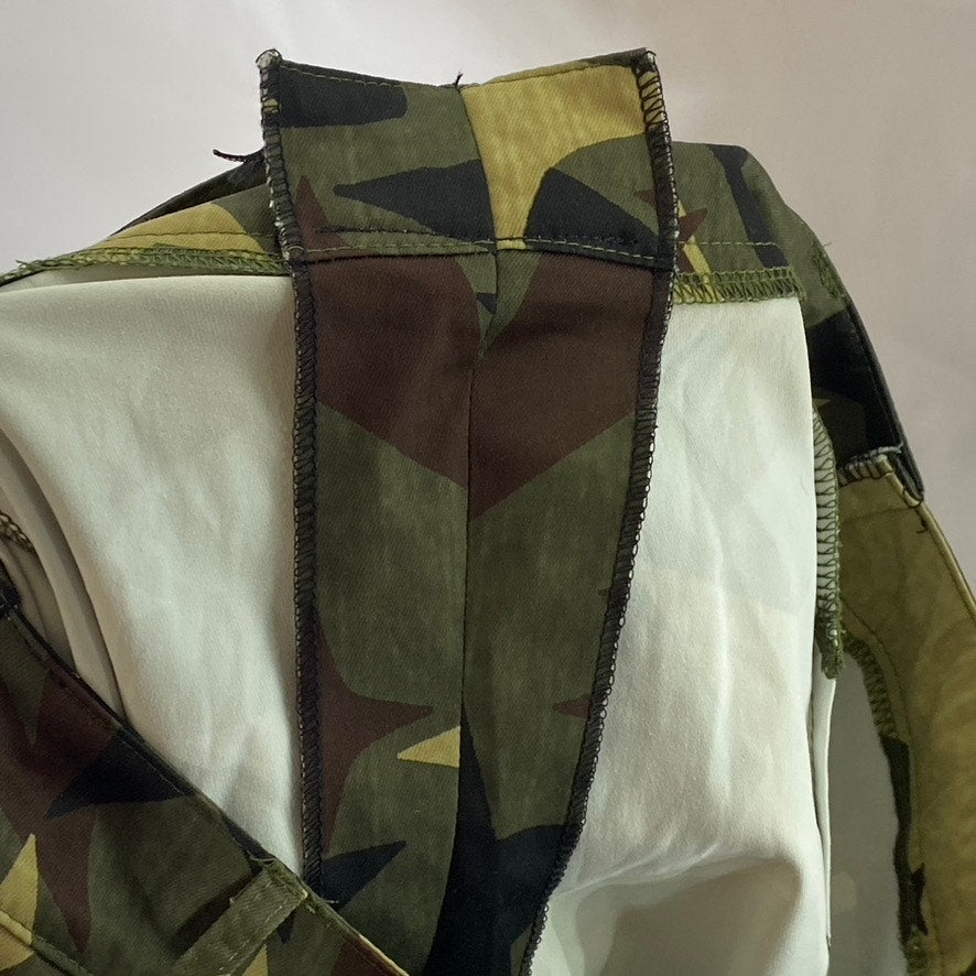 HENGSHENG JEANS Women's Army Green Star Print Military Style Straight Skirt SZ M