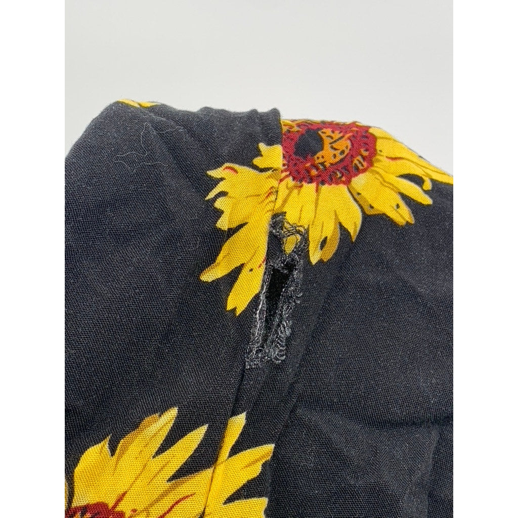 SHEIN CURVE Women's Plus Black Sunflower Crop Top SZ 0X