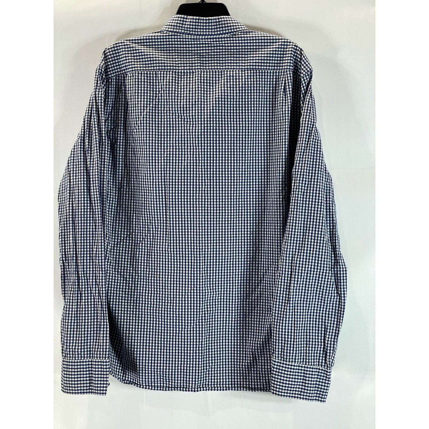 J. CREW Men's Navy/White Gingham Slim-Fit Button-Up Long Sleeve Shirt SZ S