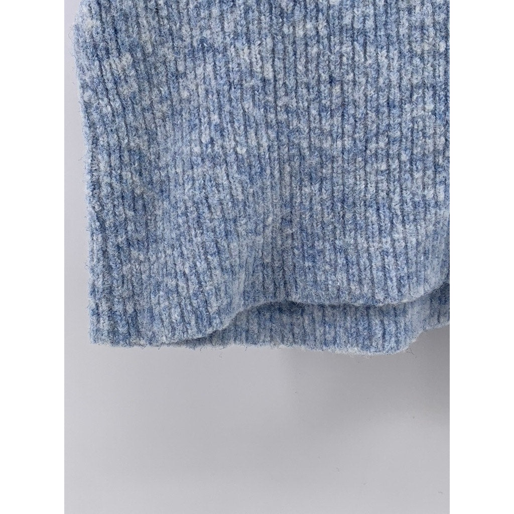 BERSHKA Women's Heather Blue Sweetheart Soft Knit Sleeveless Crop Top SZ L