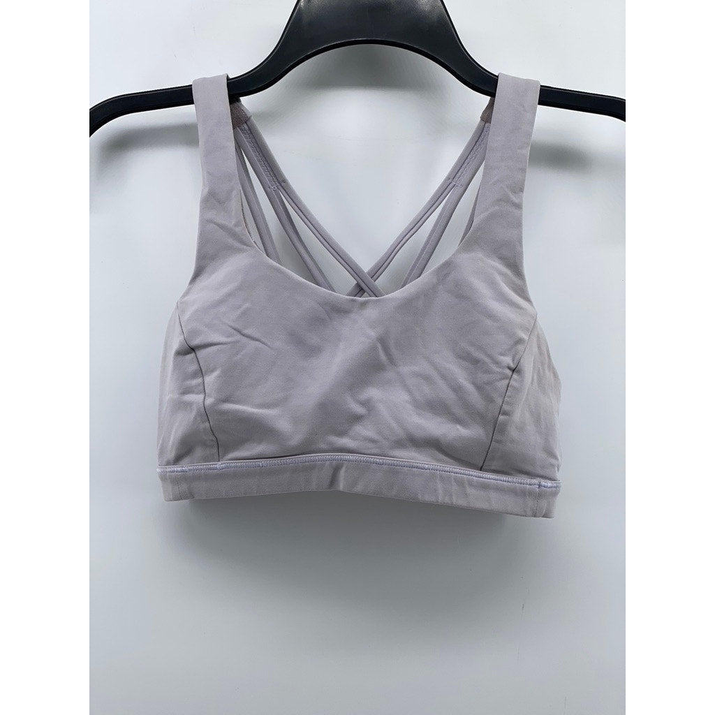 LULULEMON Women's White Strappy Back Energy Active Sports Bra SZ 4