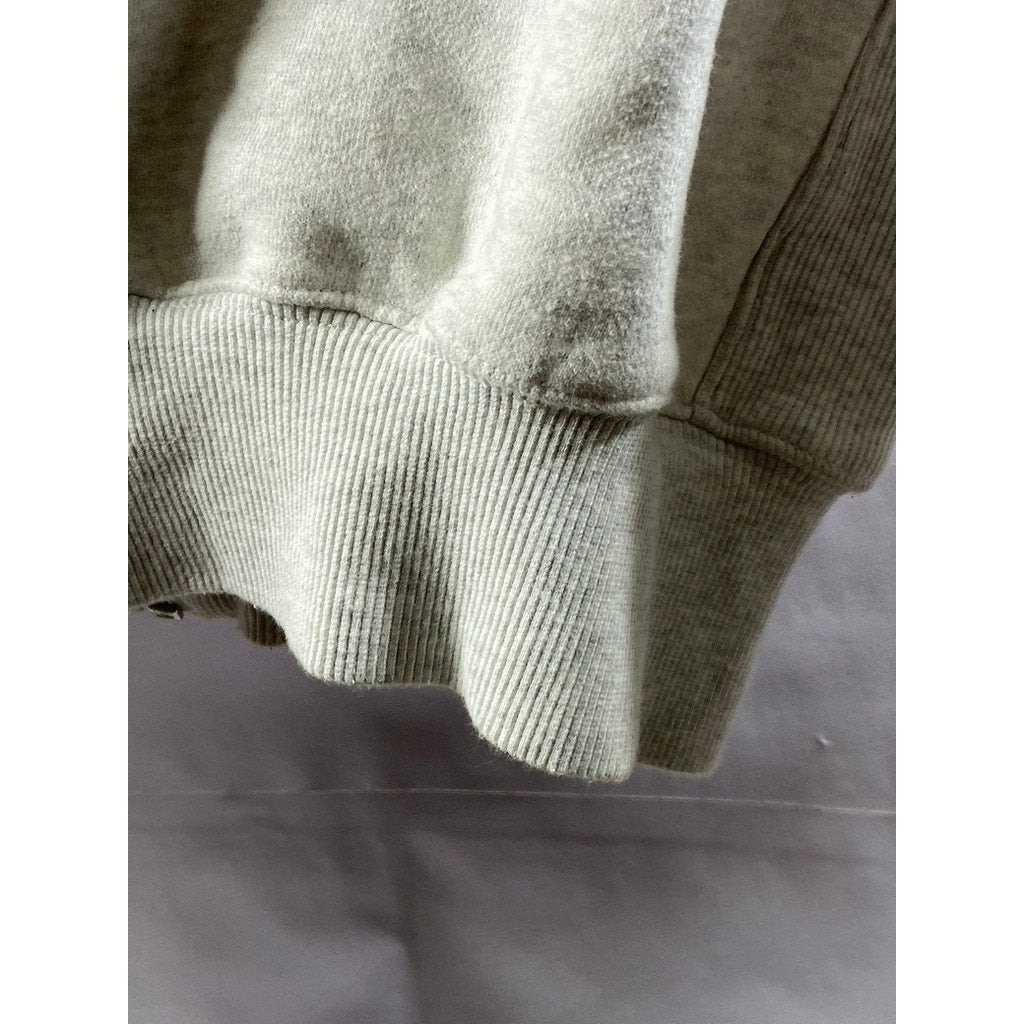 TNA Women's Light Gray Cozy Sweatfleece Boyfriend Fit Boxy Zip-Up Hoodie SZ S