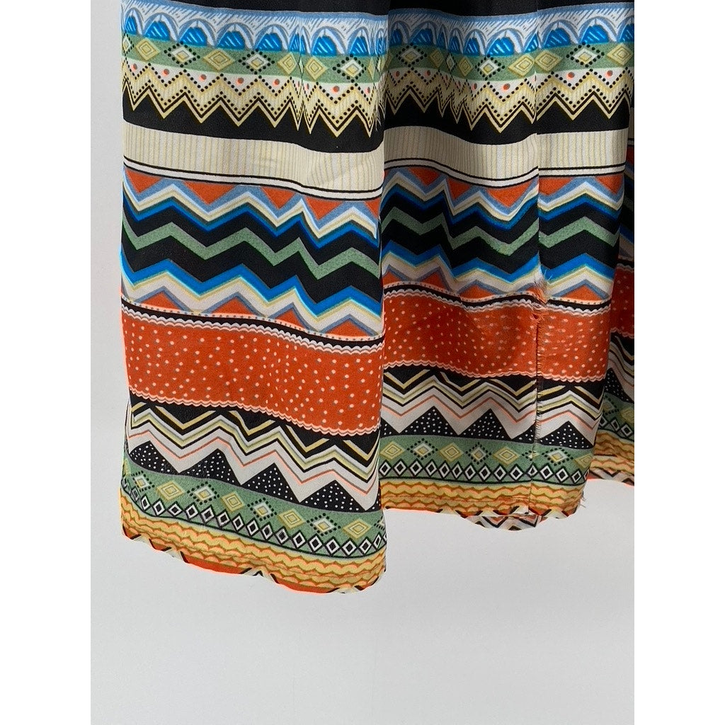 TRIXXI Women's Orange-Multi Print Cutout Mini Dress SZ M