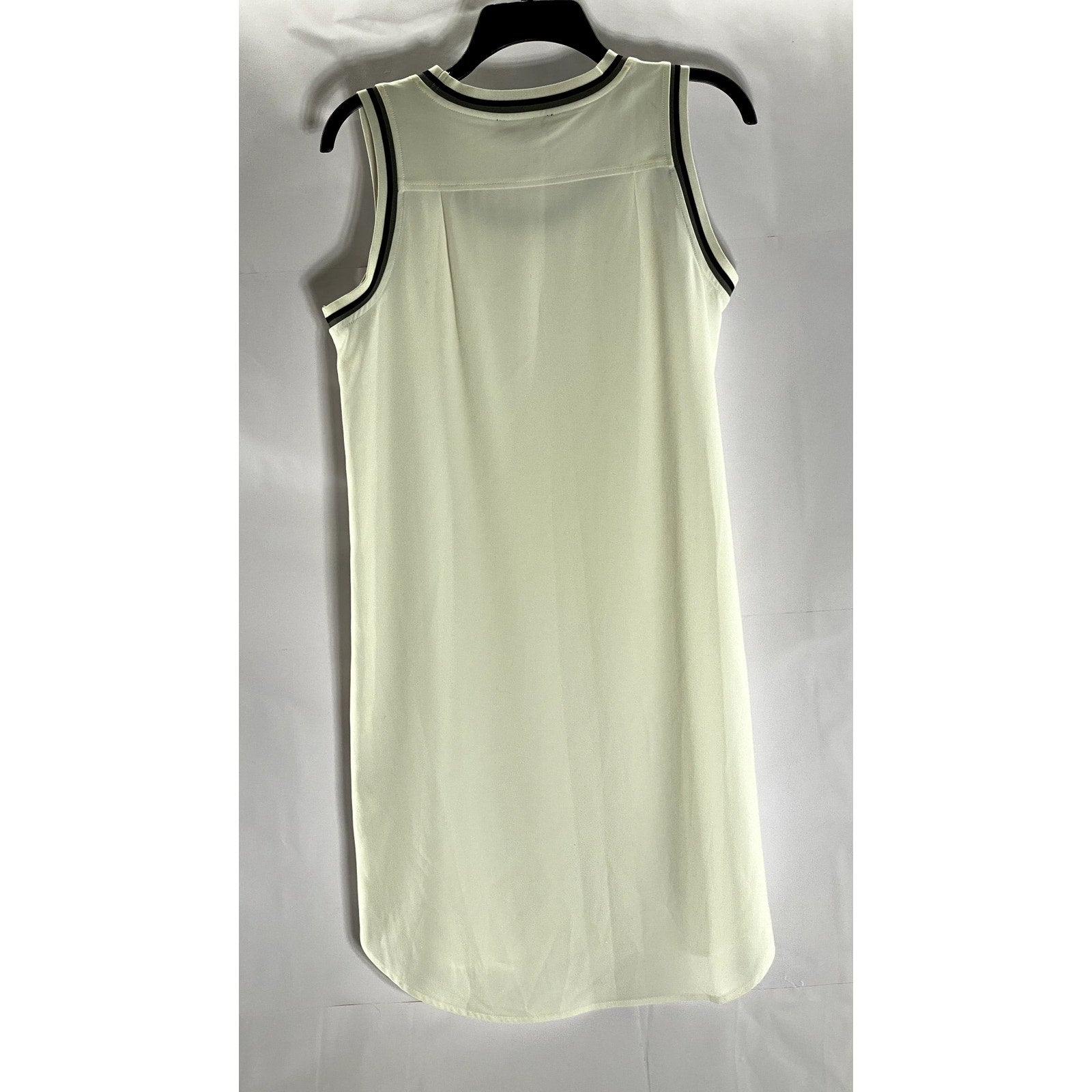 ABS By Allen Schwartz Women’s White/Black Crewneck Casual Tank Dress SZ S