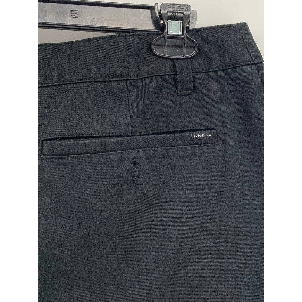 O'NEILL Men's Black Relaxed-Fit Casual Chino Shorts SZ 36