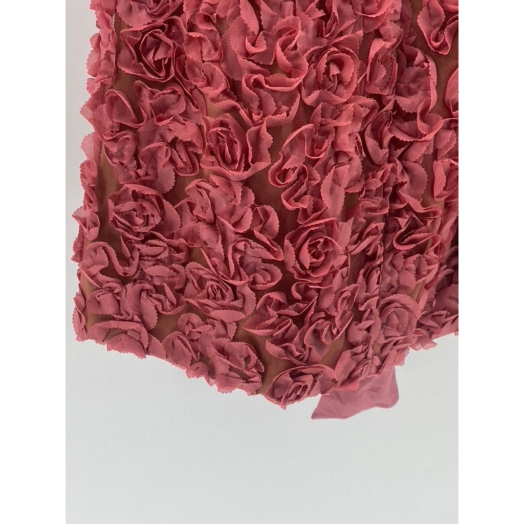 ELLIATT Women’s Pink Bloom Adoration Embroidered Floral Mesh Mini Dress SZ S