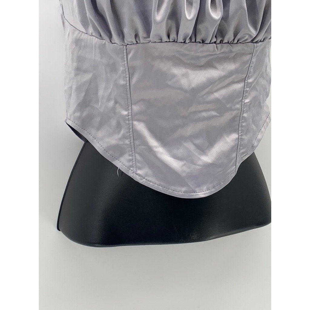 UBRANDED Women's Lilac Satin Strapless Corset Crop Top SZ S