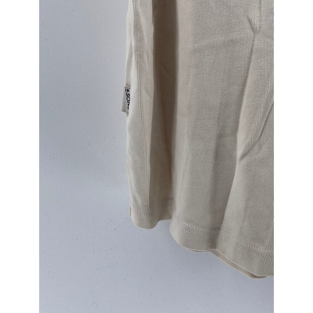 & SONS Men's Beige Casual Short Sleeve Polo Shirt SZ XL