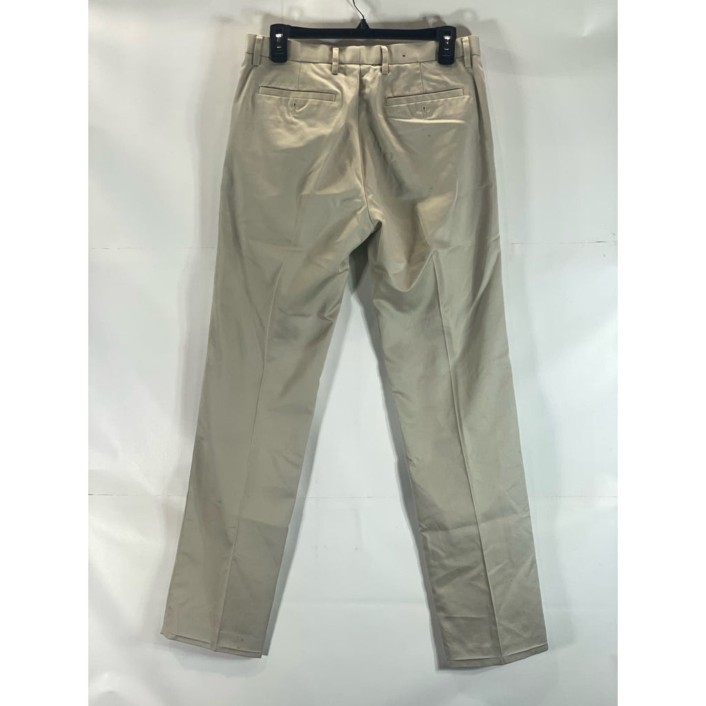 BANANA REPUBLIC Men's Beige Modern Slim-Fit Non-Iron Flat Front Pants SZ 30x32