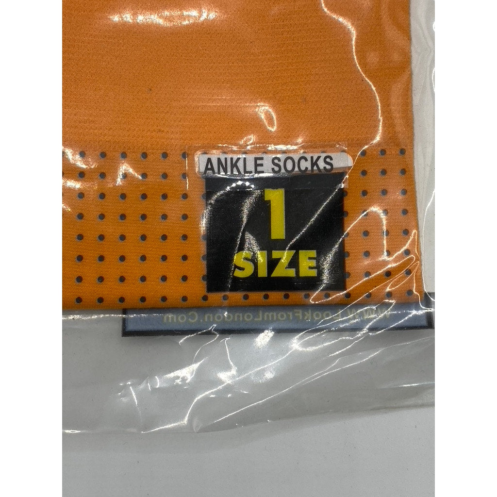 LOOK FROM LONDON HOISERY Women's Orange Micro Dot Pull-On Ankle Socks SZ OS