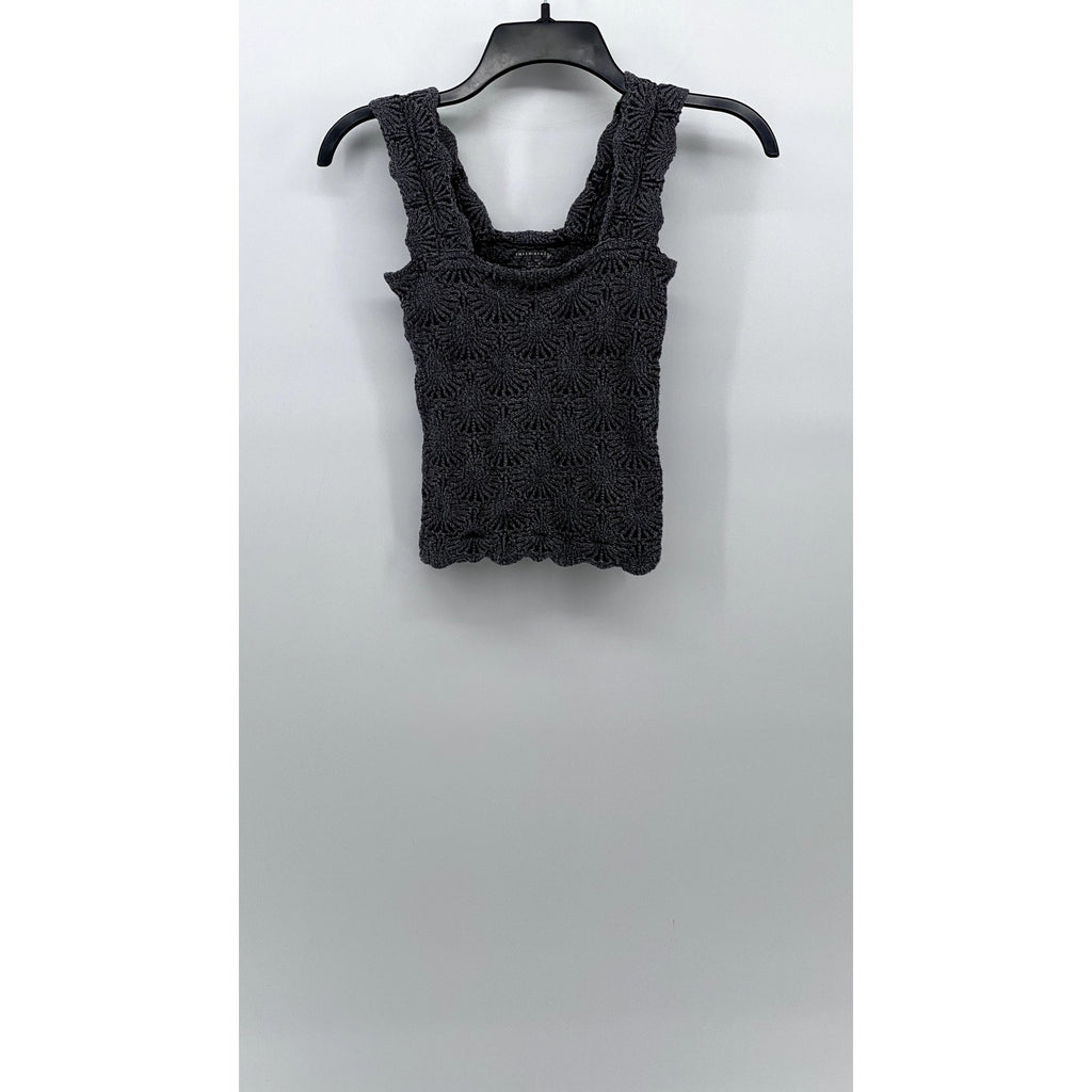 INTIMATELY By FREE PEOPLE Women's Charcoal Gray Floral Textured Cropped Tank SZM