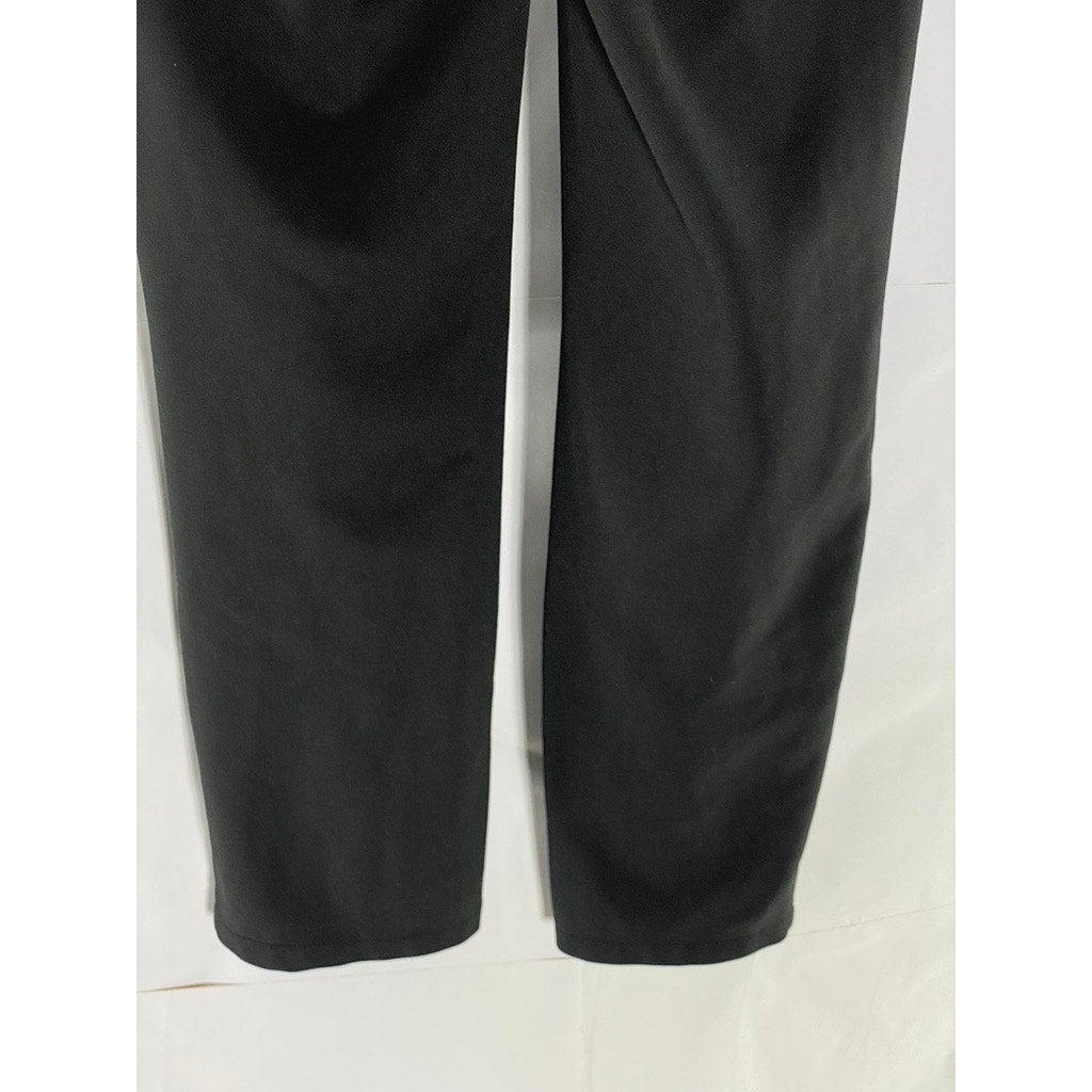 RIHOAS Women's Black Solid Slit-Hem Pull-On Back-Zipper Dress Pants SZ S
