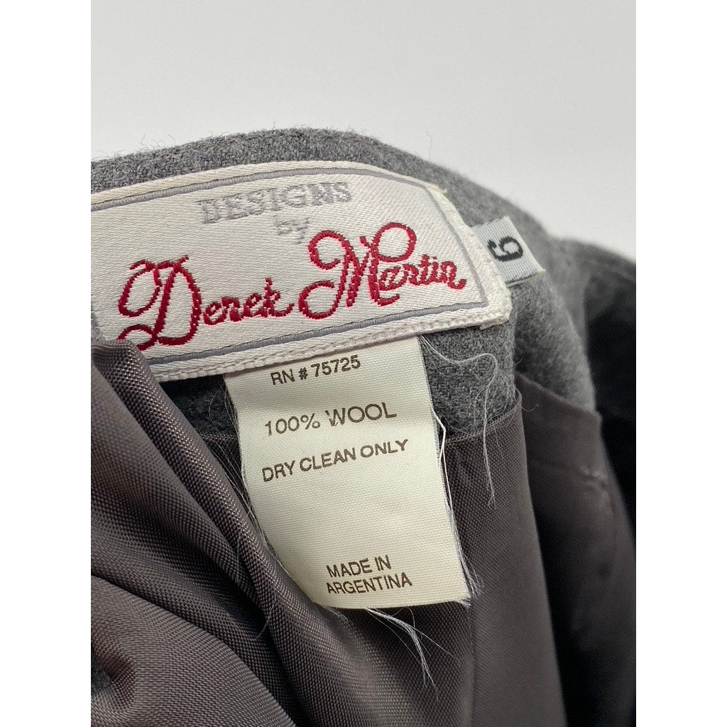 DESIGNS BY DEREK MARTIN Women's Vintage Gray Wool Straight Midi Skirt SZ 6