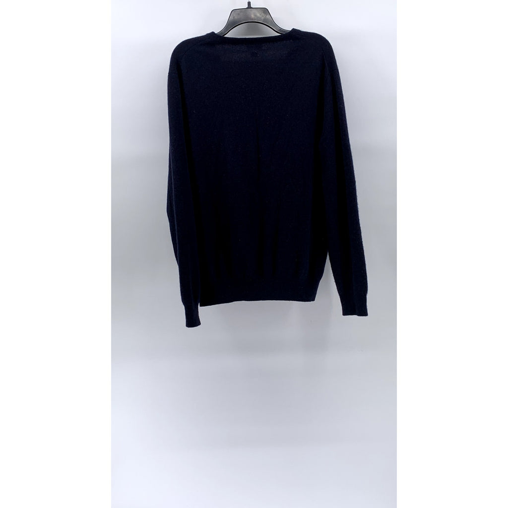 J.CREW Men’s Navy Blue V-Neck Italian Cashmere Long Sleeve Sweater SZ L