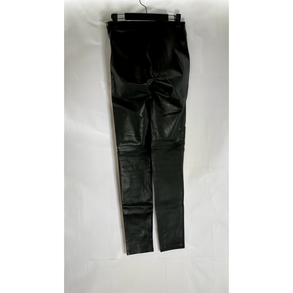 J. LINDEBERG Women's Black Leather Daphne Stretch Pull-On Pant SZ 34