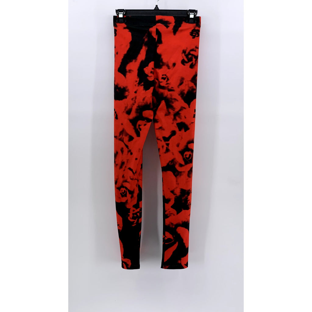 ART OF WHERE Women's Red-Black Printed Ankle Leggings SZ S
