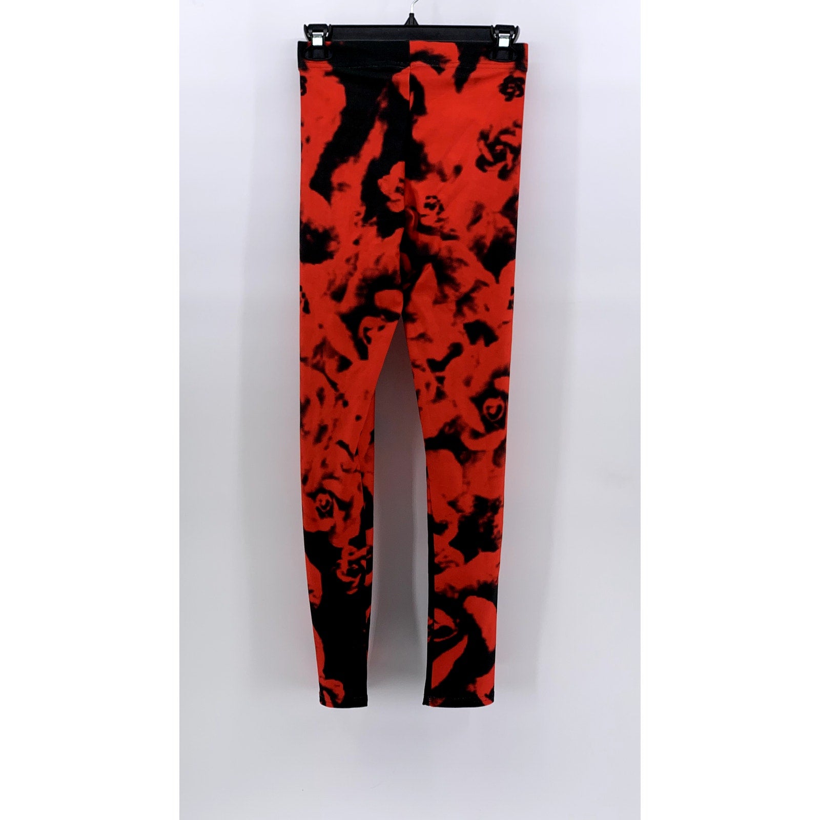 ART OF WHERE Women's Red-Black Printed Ankle Leggings SZ S