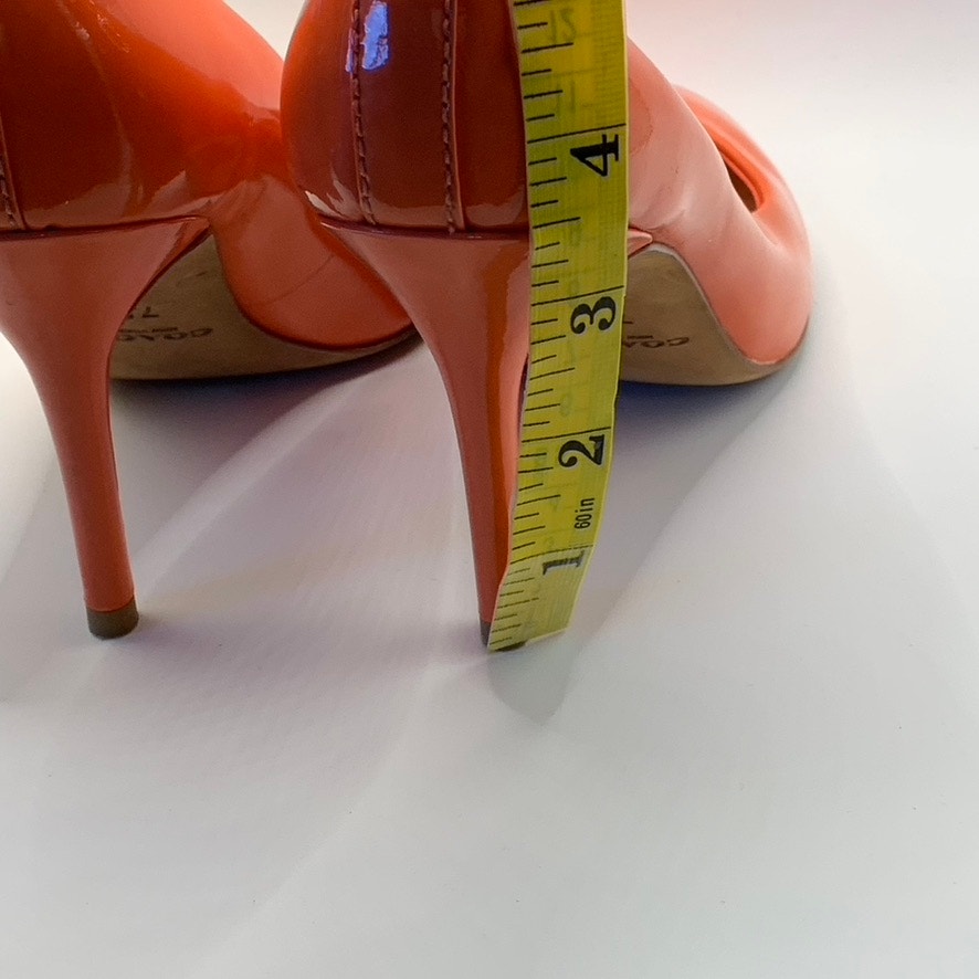 COACH Women's Orange Nala Patent Leather Round-Toe Slip-On Pumps SZ 7.5