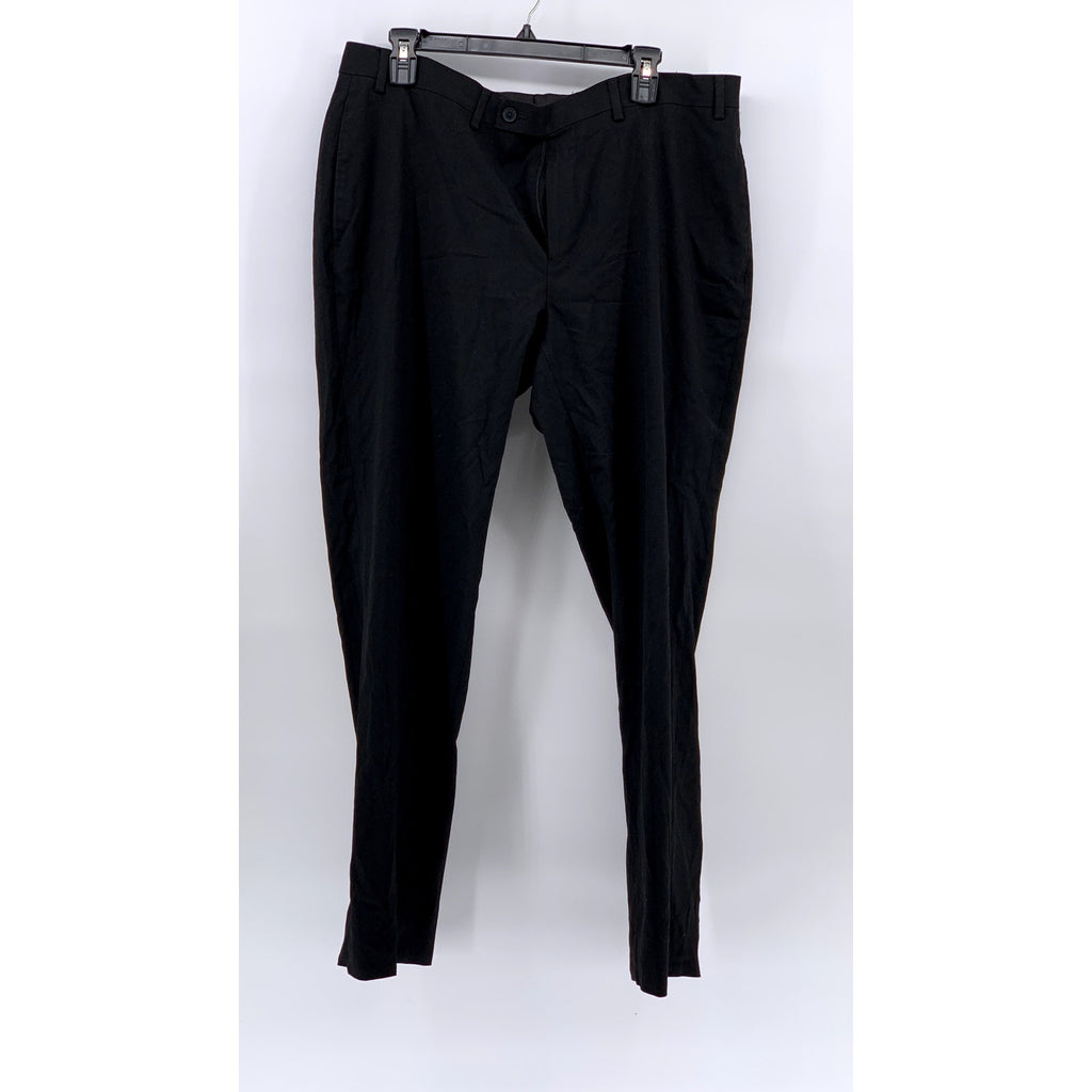 CALVIN KLEIN Men's Black Solid Straight-Leg Flat Front Regular-Fit Pants SZ38X30