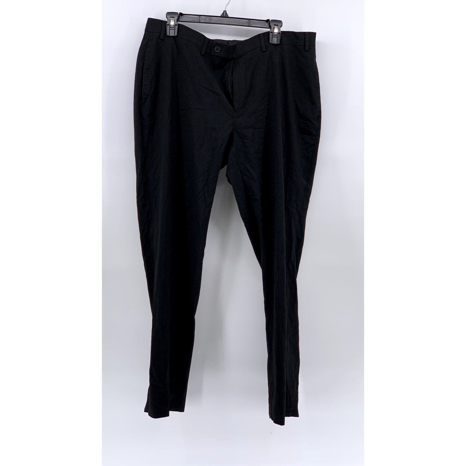 CALVIN KLEIN Men's Black Solid Straight-Leg Flat Front Regular-Fit Pants SZ38X30