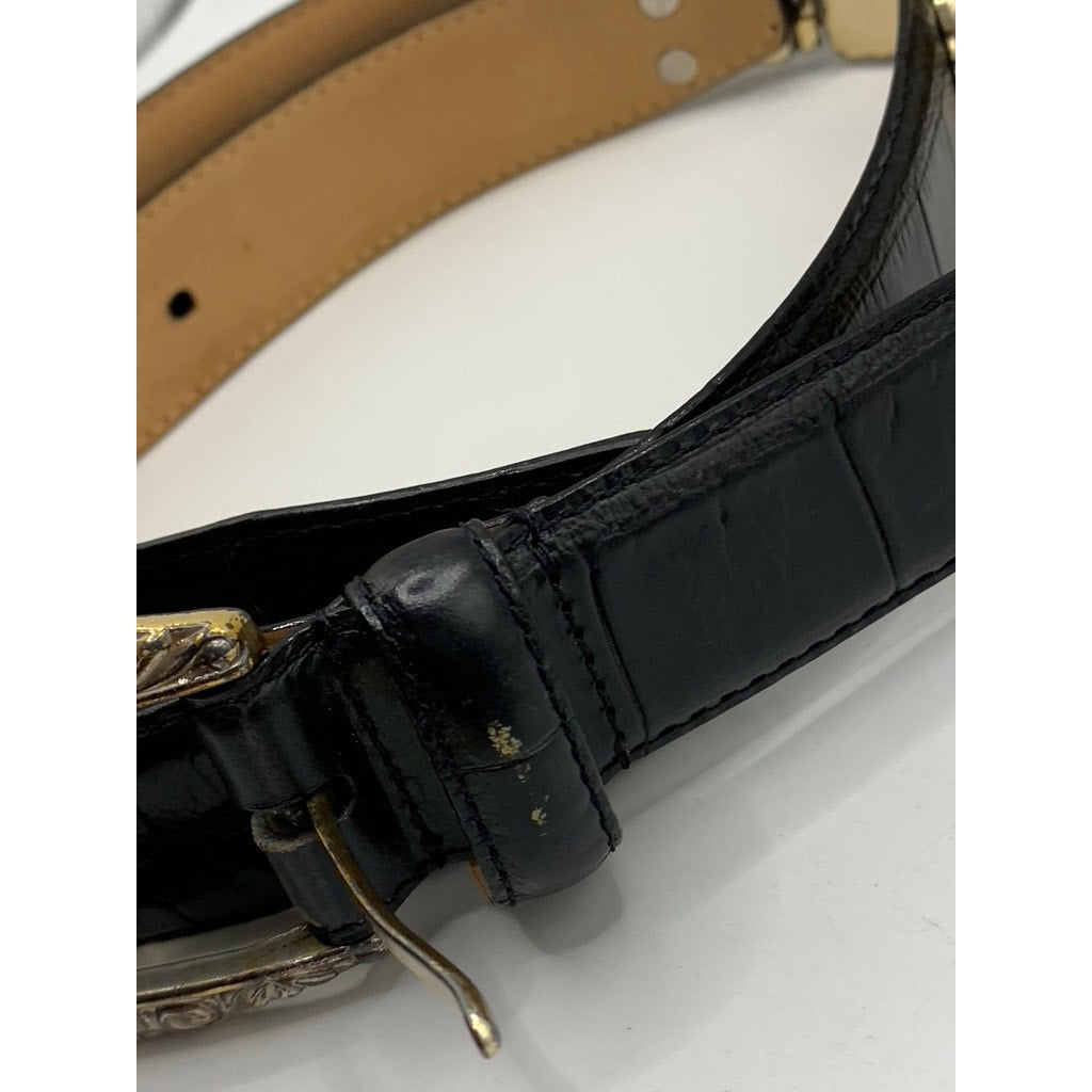 FOSSIL Women's Black Genuine Leather Hardware Belt SZ L