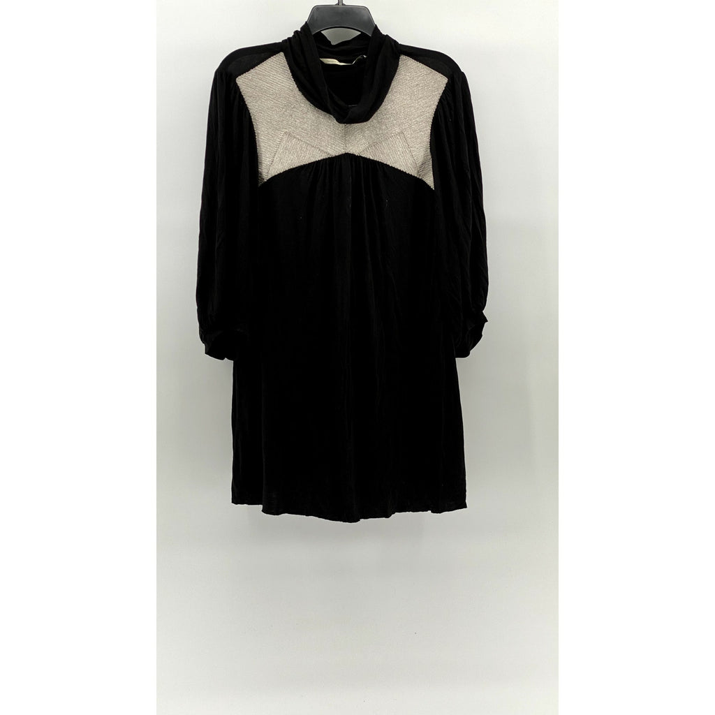 TWELFTH STREET BY CYNTHIA VINCENT Women's Black Textured Turtleneck Top SZ L