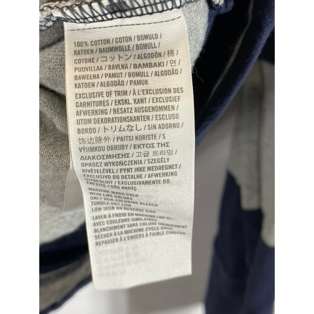 ABERCROMBIE & FITCH Men's Navy/Grey Crewneck Pullover Muscle Sweater SZ L