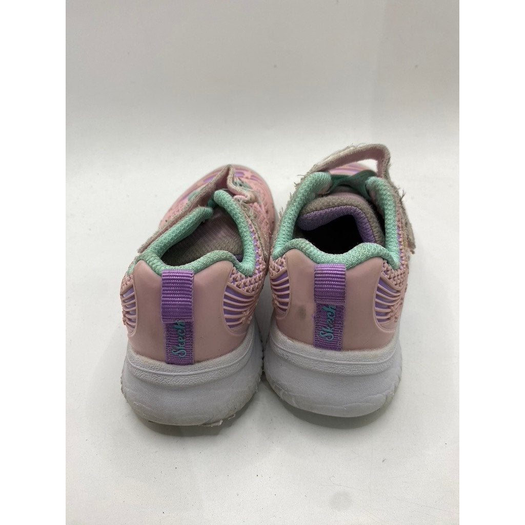 SKECHERS Toddler Girls' Pink-Purple Jumpster-Mighty Wanderer Sneakers SZ 5