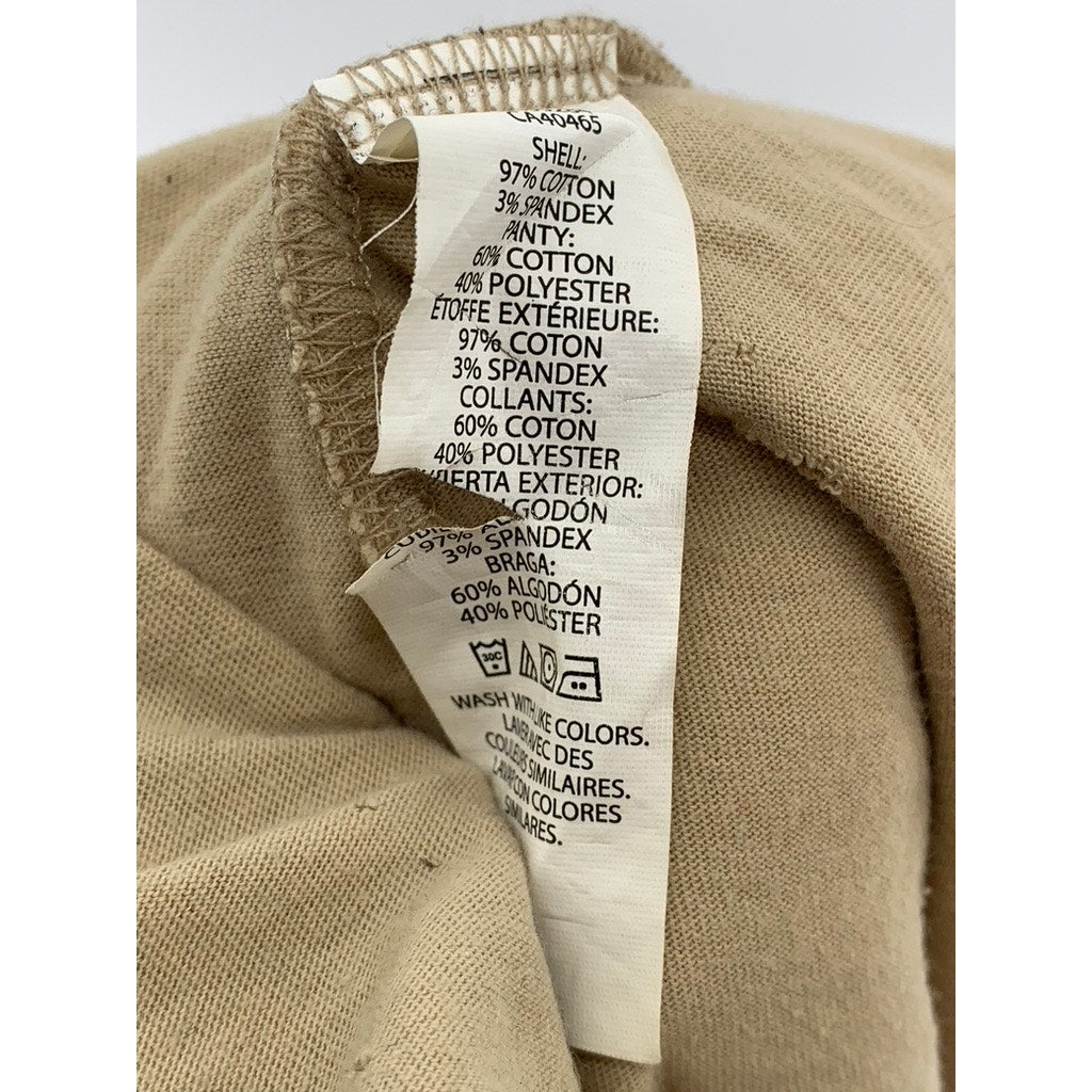 BODY CITATED Women's Tan Distressed Newspaper Logo Mini Skirt SZ S