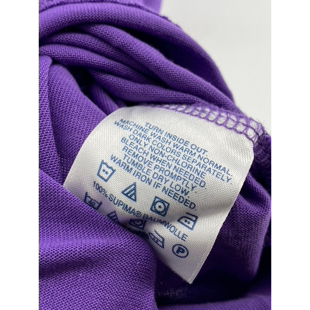 LANDS' END Women's Plus Purple V-Neck Short Sleeve Casual Top SZ 1X