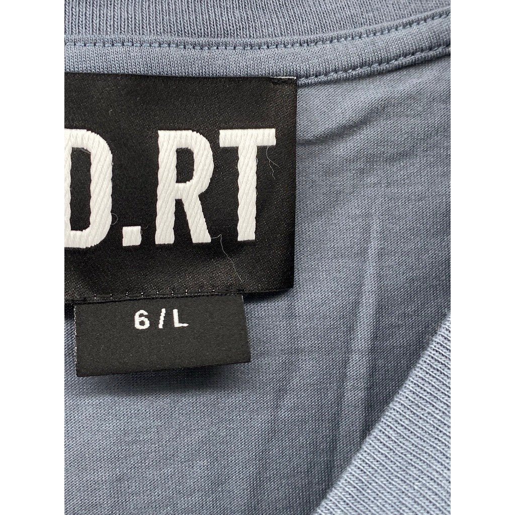 D.RT Men's Gray-Red Cool Stripe Crewneck Graphic Short Sleeve T-Shirt SZ L