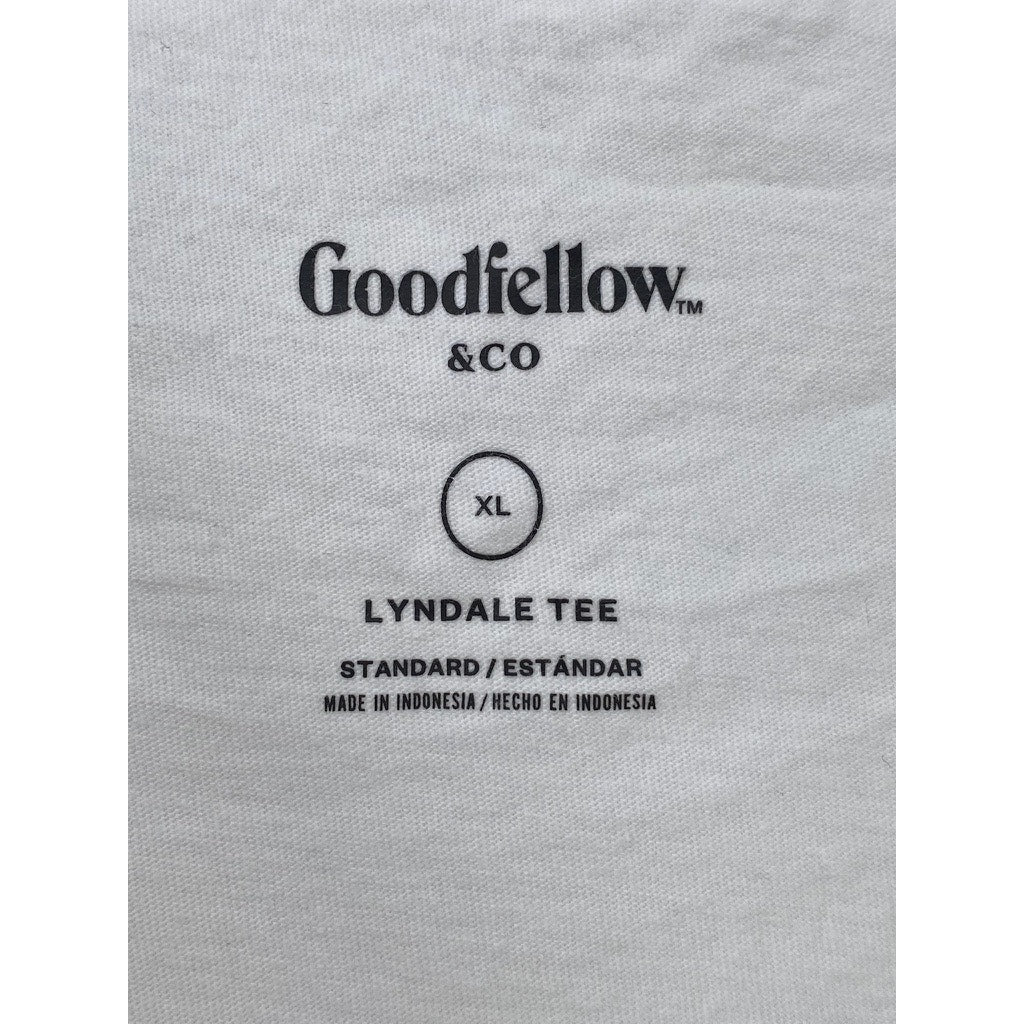 GOODFELLOW & CO Men's White Book Collage Crewneck Casual Lyndale T-Shirt SZ XL