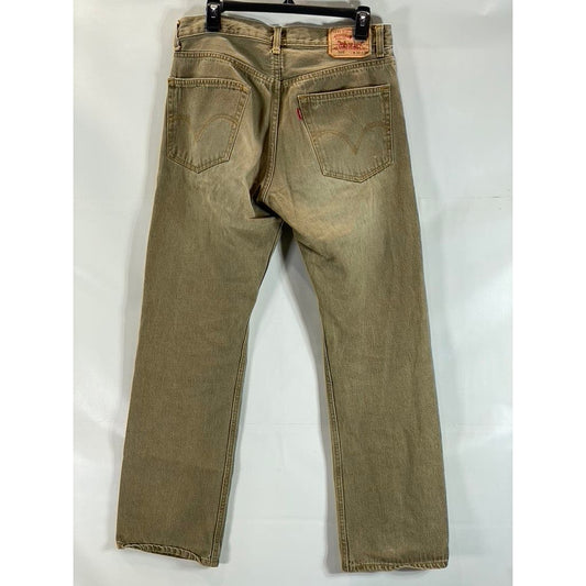 LEVI'S Men's Tan 505 Regular-Fit Five-Pocket Jeans SZ 32X30