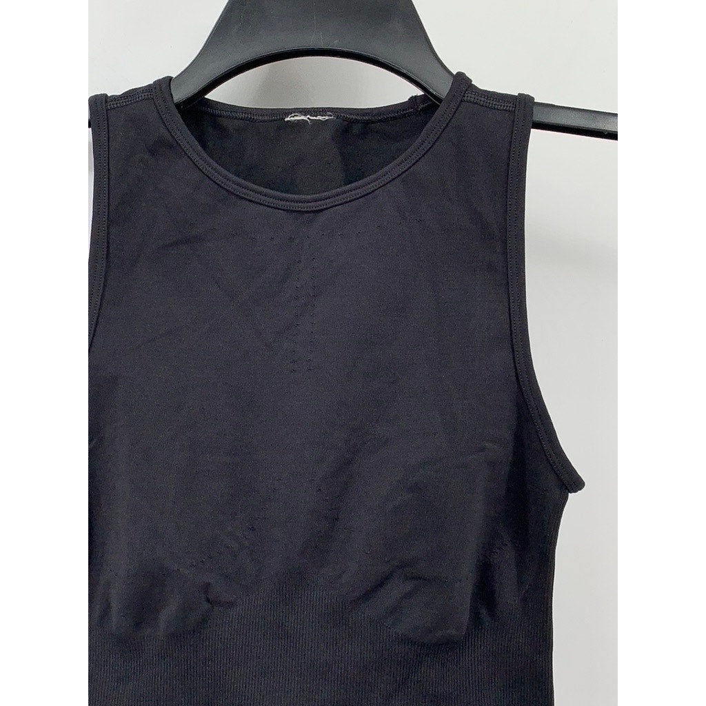 GYMSHARK Women's Black Cutout Cropped Tank Top SZ XS
