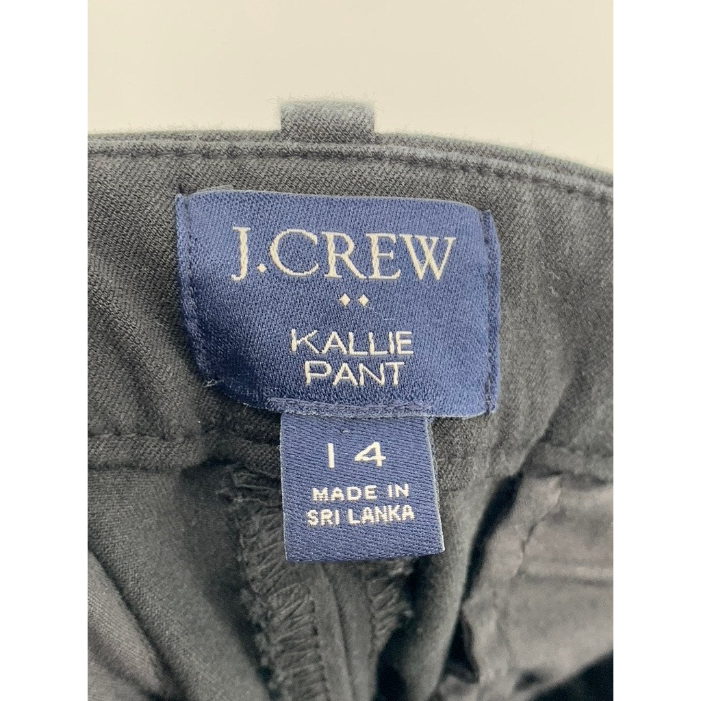 J.CREW Women's Black Solid Straight-Leg Kallie Ankle Pant SZ 14