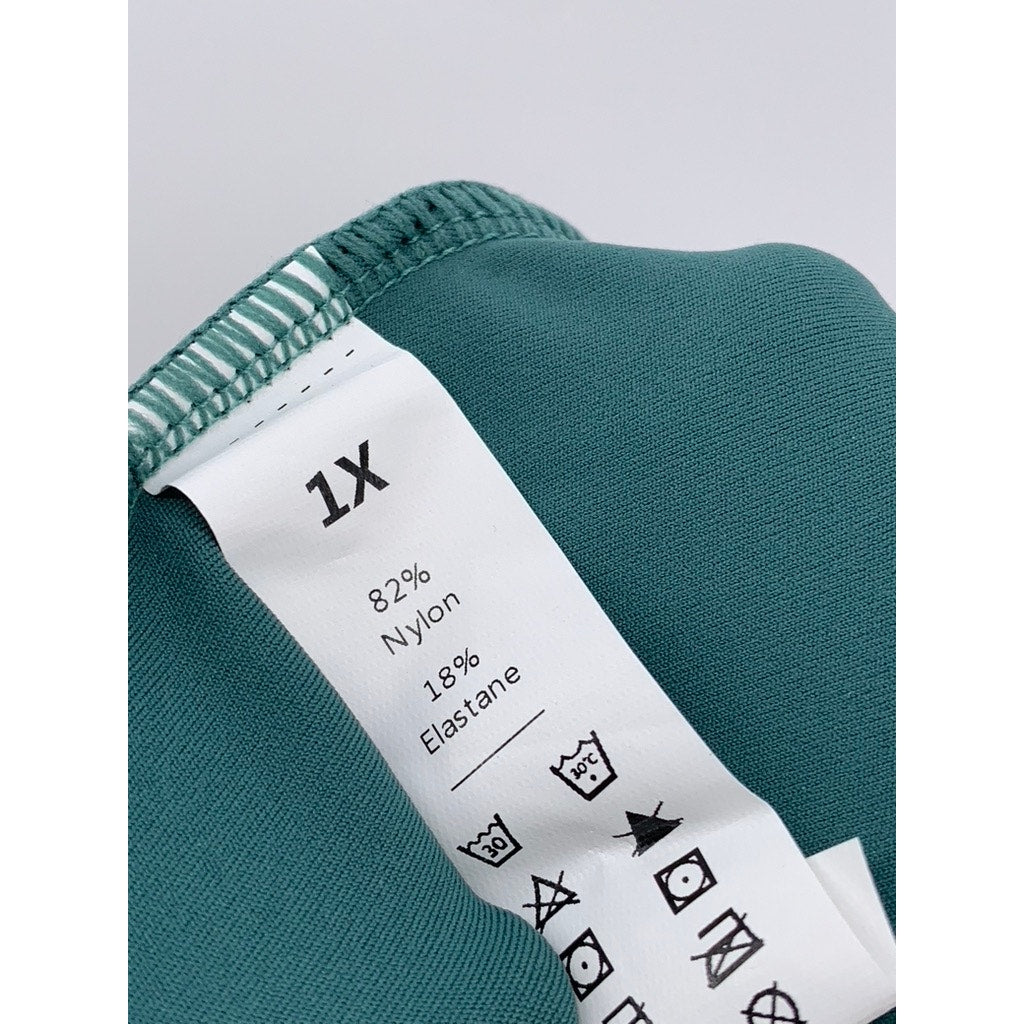 UNBRANDED Women's Plus Green Racerback Maxi Dress SZ 1X